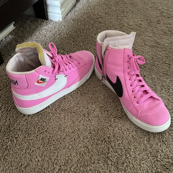 Nike WMNS BLAZER REBEL MID 'PINK' sneakers rare authentic size 9 - Picture 7 of 8